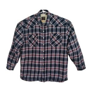 Roper Wear of the‎ West Snap-Up Jacket Men's 2XL Blue/Red Plaid Fleece Interior